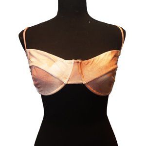 Haight Vintage Top Watercolor Print Bikini Swim Top Size XL